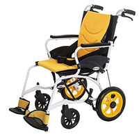 Wheelchair Medical Equipment Aluminium Folding Self Propel with Seat Belt, 360° Small Wheel Rotation, Net Weight 9.7kg, Unfolded Size 805990cm,Suitable for Elders and People W