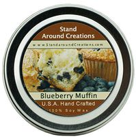 Premium 100% All Natural Soy Wax Aromatherapy Candle - 2oz Tin - Blueberry Muffins: Is the aroma of a freshly baked blueberry muffin. Top notes of juicy tart blueberries with orange zests, middle notes of butter cake, and base notes of vanilla and almond.