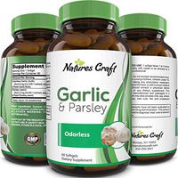 Natures Craft Odorless Garlic Pills For Weight Loss & Hair Loss with Allicin – Premium Garlic & Parsley Seed Extract Dietary Supplement - Detox - Boost Immunity & Metabolism – Potent Antioxidant