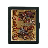 Perfection In Style Metal Cigarette Case Vintage Circus Design 001