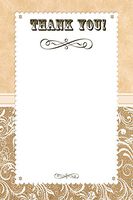 30 Brown Burlap Design Blank Thank You Cards Bridal Wedding Shower Birthday Party + 30 White Envelopes