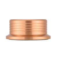 Richer-R 3 in 1 Record Clamp, 50Hz Turntable Disc Record Stabilizer Clamp with Bubble Level for LP Vinyl Record Player/Lower Noise/Realistic Sound Reproduction(Gold)