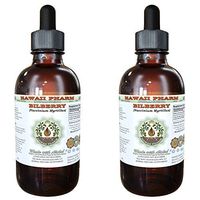 Bilberry Alcohol-Free Liquid Extract, Bilberry (Vaccinium Myrtillus) Dried Berry Glycerite Hawaii Pharm Natural Herbal Supplement 2x4 oz