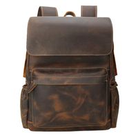 Tiding Genuine Leather Backpack 14 Inch Laptop Backpack Vintage Travel College School Bag Daypack for Men