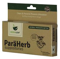 ParaHerb Suppositories by Herbaleaf:: 100% Natural:: 14 Comfort Shaped Suppositories :: Black Walnut, Wormwood, Garlic, Cloves, Oregano, Peppermint