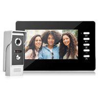 Intercom Doorbell Smart Visual Door Phone HD 7 Inch Full Color Camera with IR Night Vision Entry Intercom System 90° Viewing Angle 5 LED Fill Light(US Plug)