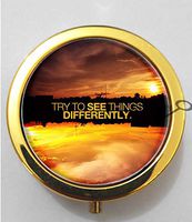 BlackKey Look at Things Different Quotes 3-Compartment Decorative Pocket Gift Box Case Organizer for Pill, Color 2 -560