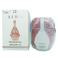 AIWO FDA Approved Silicone Disposable Menstrual Cup for Women and Teens Heavy Bleeding, Unique Discharge Drain Valve, Pink Large-1Piece