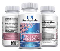 Braxton Labs Digestive Enzymes 60 Capsules Supports Protein Break Down, Carbohydrate, Fat, Fiber and Diary Digestion