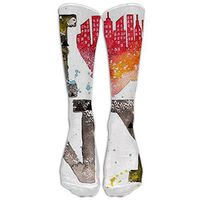 I Love New York Spandex Cartoon Fashion Compression Knee Socks Stretch Camp For Men & Women Knee Long Tube Stockings