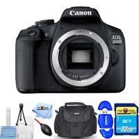 Canon EOS 2000D/Rebel T7 DSLR Camera (Body Only) Starter Bundle with 32GB SD, Memory Card Reader, Gadget Bag, Blower, Microfiber Cloth and Cleaning Kit [International Version]