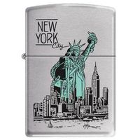 Zippo "New York City-Statue of Liberty" Brushed Chrome Lighter, 9127