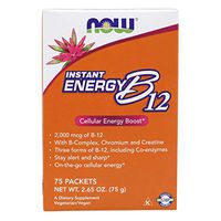 NOW Supplements, Instant Energy B-12 (2,000 mcg of B-12 per packet), Cellular Energy Boost*, 75 Packets