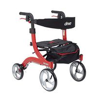 Drive Nitro Euro Style Rollator Rolling Walker, Hemi Height, Red, Model - RTL10266-H