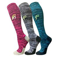 Compression Socks for Men & Women(3 Pairs),15-20mmHg is Best Stockings for Running,Nurses,Athletic,Medical,Pregnancy,Travel-Boost Performance,Blood Circulation&Recovery(Multicoloured9,Large/X-Large)