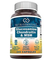Nutri Essentials Glucosamine Chondroitin MSM 240 Capsules- Supports Healthy Joint, Cartilage and Connective Tissue - Promotes Joint Comfort & Flexibility (240 Capsules)