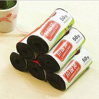 Kicode 6 Pack 1 Roll Clean-up Black Waste Trash Rubbish Kitchen Home Disposable Garbage Bag 16pcs