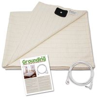 Grounding Brand Flat King Size Sheet with Earth Connection Cable, 400TC Conductive Mat with Pure Silver Thread for Better Sleep and Healthy Earth Energy, Natural Tan
