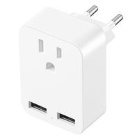 European Travel Plug Adapter,XZOLMO International Power Adapter with 2 USB Ports,Europe to US Converter for EU,Italy,Germany,Spain,France,Iceland,Greece,Israel etc.