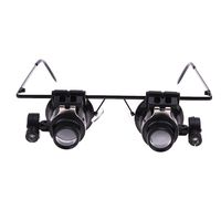 UEB Glasses Type Double Eye Magnifying Glass 20X Magnifier Repair Microscope with LED Light