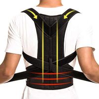 CFR Pro Posture Corrector Back Brace Support Belt for Shoulder Back Waist Pain Relief with Double Strong Splints for Humpback Recorrect Body Shape Black,XL UPS Post