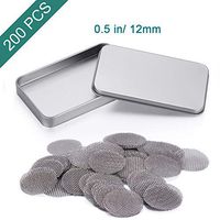 KRENDR 200 PCS 0.5" Pipe Screen, 100% Stainless Steel Pipe Screens, 1/2 Inch Pipe Screen Filters with Flat Storage Box (1/2 inch)