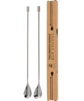 Heavyweight Bar Spoons - Set of 2 Smooth Handle Professional Quality Barspoons