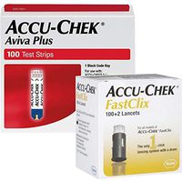 Accu-Chek Bundle - 100 Aviva Plus Test Strips and 102 Fastclix Lancets