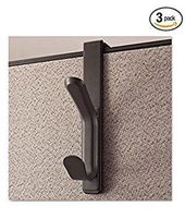 Universal 08607 Recycled Cubicle Double Coat Hook, Plastic, Charcoal