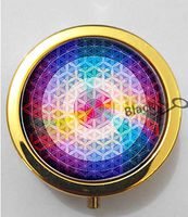 BlackKey Flower Of Life 3-Compartment Decorative Pocket Gift Box Case Organizer for Pill, Color 2 -519