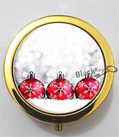 BlackKey Christmas 3-Compartment Decorative Pocket Gift Box Case Organizer for Pill, Color 2 -2292