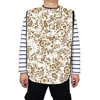 FUSHIDA Adult Bib,Mealtime Clothing Protector Waterproof PVC Bibs for Adults, Extra Long Band Cover for Senior Men & Women Eating with Adjustable Strap Bibs 1910YLL0059Y18