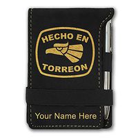 Mini Notepad, Hecho en Torreon, Personalized Engraving Included (Black)