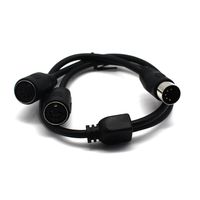 MOTONG 5 Pin DIN Plug 1 Male to Dual Female Smartphone AUX Headphone Stereo Jack Adapter Input Cable MIDI Y Splitter Extension Cable 0.5m Length