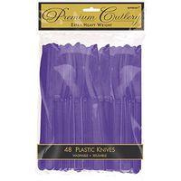 Premium Heavy Weight Plastic Knives | New Purple | Pack of 48 | Party Supply