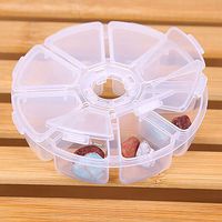 lightclub Round Guitar Picks Jewel Fishing Case Storage Medicine Box 8 Grids Container