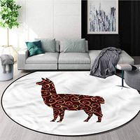 RUGSMAT Llama Anti-Skid Area Rug,Animal Silhouette Lines Study Super Soft Carpet Diameter-35