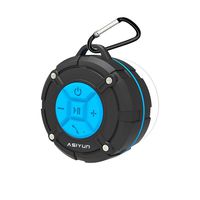 ASIYUN Shower Speaker, Waterproof Speaker with 4H Playtime, Loud HD Sound, Portable Wireless Speaker with Suction Cup & Sturdy Hook, Built-in Mic, for Shower, Pool, Beach, Outdoor(Blue)