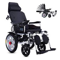 Electric Wheelchair with Reclining Back Folding Portable Mobility Power Adjustable Chair Headrest Amp Polymer Li-Ion Battery