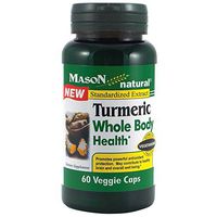 Mason Natural, Turmeric Whole Body Health Veggie Capsules, 60 Count, Herbal Dietary Supplement Supports Brain Health, Promotes a Balanced Mood and Appetite