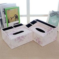 T-ZJHC Multi-Function Tissue Box Desktop Living Room Coffee Table Remote Control, Light Pink Plum, Large (26.5 12 9.5 16.5CM)