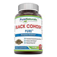 Pure Naturals Black Cohosh Menopause Relief - Natural Solutions for Menopause Support - 540 Mg Supplement with Pure Root Extract 120 Capsules