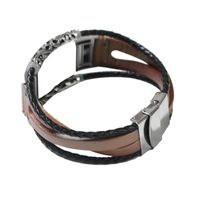 Replacement Bands by Aurorax,Women and Mens Vintage Leather Wristband Band Strap Bracelet for Fitbit Charge 2 (Rose Gold)