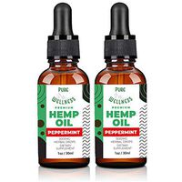 (2-Pack Peppermint) Hemp Oil Extract for Pain Relief & Stress Relief - 5000mg of Organic Hemp Extract - Grown & Made in USA - USDA Organic - Helps with Sleep, Skin & Hair