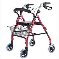 Standard Walkers Walker Thickening Elderly Trolley Multi-Function Walker Four-Wheeled with Folding Collapsible Hand Brake Scooter Lower Limb Rehabilitation Training (Color : A, Size : 8020cm)