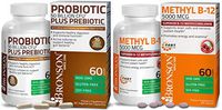 Probiotic 50 Billion CFU + Prebiotic with Apple Polyphenols & Pineapple Fruit Extract + Methyl B12 5000 mcg Vitamin B12 Methylcobalamin