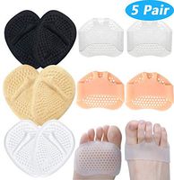 5 Pairs Soft Gel Metatarsal Pads, All Day Pain Relief and Ball of Foot Cushions, Non Slip Shoe Inserts High Heel Cushions/High Heel Cushions Comfort One Size Fits Shoe Inserts for Women