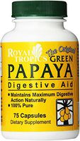 Royal Tropics The Original Green Papaya Digestive Aid Capsules, 75 Count