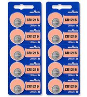 Murata CR1216 Battery 3V Lithium Coin Cell - Replaces Sony CR1216 (10 Batteries)