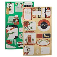JAM PAPER to/from Christmas Gift Tag Stickers - Foil Gold & Green - 40/Pack